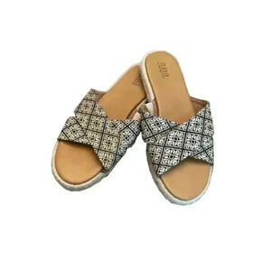 A New Approach Woven Patterned Espadrille Slip On Sandals Size 9.5